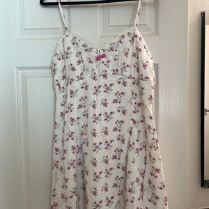 Trixxi Pink Floral Chemise with Lace Trim